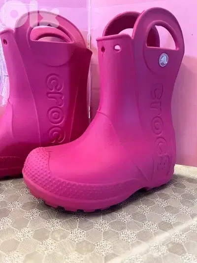 Crocs Handle It Rain Kids Lifestyle Boots Pink size 8 =24