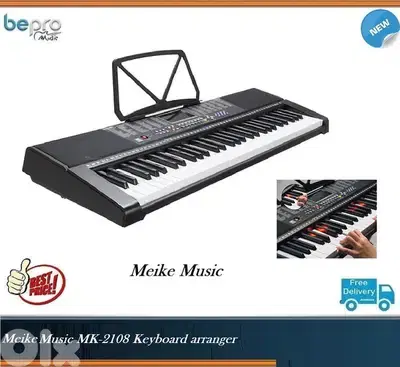 MEIKE Music Orguan , KEYBOARD MK- 2108, Org 61 Keys Learning Keyboard