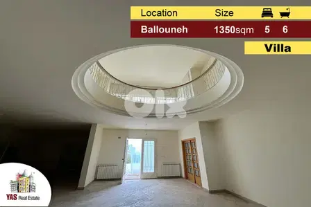 Ballouneh 1350m2 | Villa | Excellent Condition | Prime Location |Uniqu
