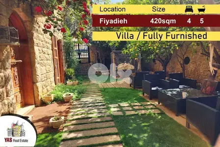 Fiyadieh 420m2 | 292m2 Garden | Villa | Barely Used | Fully Furnished