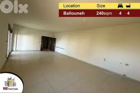 Ballouneh 240m2 | Prime Location | Super Luxurious | View | Catch | MY