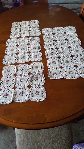 Handmade crochet table cover