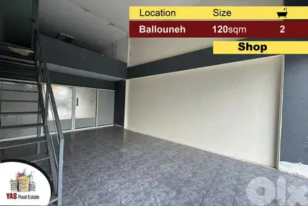 Ballouneh 120m2 | Shop | Main Road | Excellent Condition |