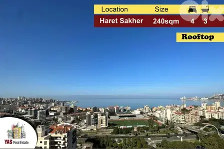 Haret sakher 240m2 | Rooftop | View | Calm Street | Luxury | IV KA
