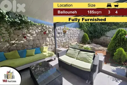 Ballouneh 185m2 | 60m2 Garden | Fully Furnished | High-End | Sea View Ballouneh 185m2 | 60m2 Garden | Fully Furnished | High-End | Sea View