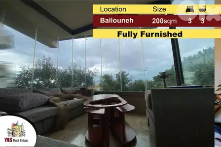 Ballouneh 200m2 | 200m2 Terrace | Furnished | Open View | Catch | EL | Ballouneh 200m2 | 200m2 Terrace | Furnished | Open View | Catch | EL |