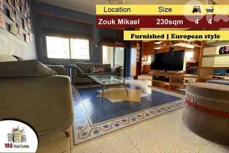 Zouk Mikael 230m2 | Furnished | European style | Decorated | EL |