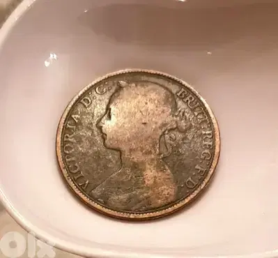 1892 Q. Victoria England one penny bronze coin