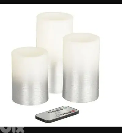 Real Wax 3 silver Ombre LED candles/ 4$ delivery