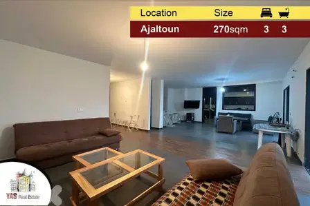 Ajaltoun 270m2 | Main Road | Fully Redesigned | View | Catch | AC | Ajaltoun 270m2 | Main Road | Fully Redesigned | View | Catch | AC |