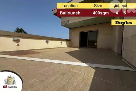Ballouneh 400m2 | 250m2 Terrace | Duplex | Generous Dimensions | AC | Ballouneh 400m2 | 250m2 Terrace | Duplex | Generous Dimensions | AC |