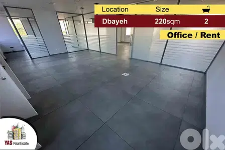 Dbayeh 220m2 | Office | High-End | Prime Location | Rent | MJ |