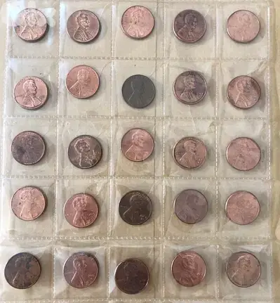 25 old coins one cent USA