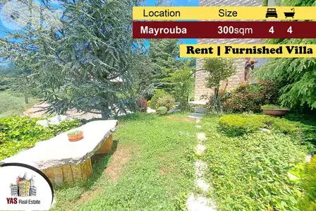 Mayrouba 300m2 | 250m2 Garden | Villa for Rent | Fully Furnished | DA