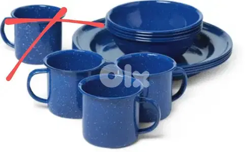 enamel coated steel camping set