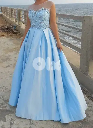 Blue dress for any Occasions  for rent للايجار