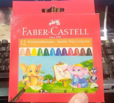 علبة تلوين شمع جامبو FABER CASTELL12COL