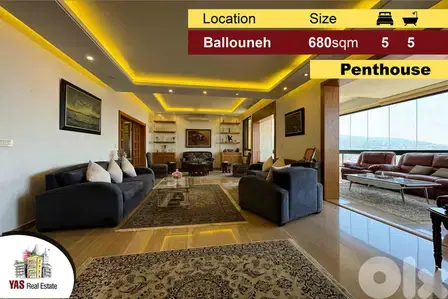 Ballouneh 680m2 Penthouse | Super Upgraded | Unique Property | MY |
