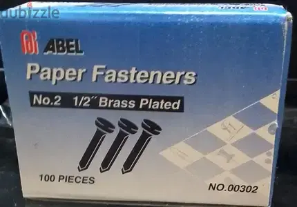ABEL PAPER FASTENERS BRASS PLATED