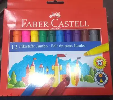FABER CASTELL 12 FILZSTIFTE JUMBO-FELT TIP PENS JUMBO