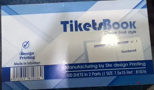 TICKET BOOK-CHEQUE BOOK STYLE