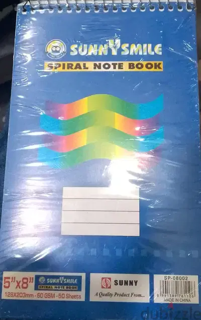SUNNYSMILE-SPIRAL NOTE BOOK 5"X8" - 50 SHEETS