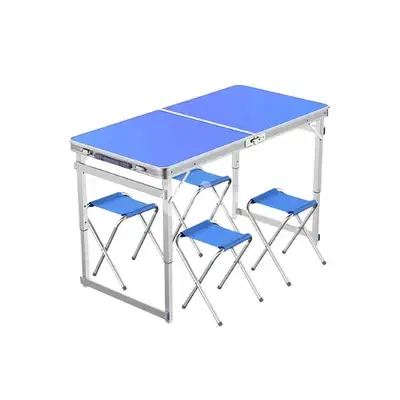 Picnic Table Set, Height-Adjustable Camping Table with 4 Chairs طاولة