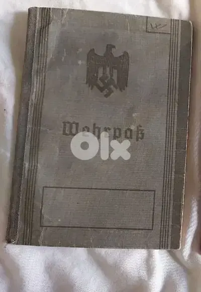 German Nazi passport for Solider in WW2 Original and Genuine