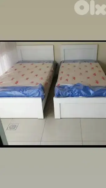 2 beds 120cm high quality colour white