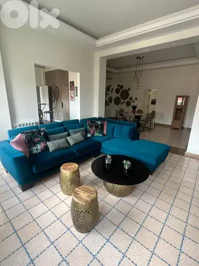 FURNISHED IN GEMMAYZEH + TERRACE , SEA VIEW (200SQ) 2 BEDS , (ACR-684)
