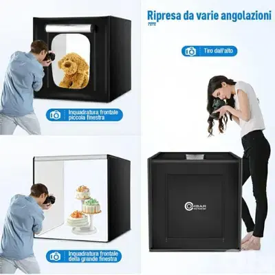 Ombar photo studeo 80×80 Cm & 3 light boards, 210 pro /4$ drlivery