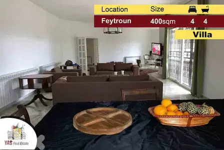 Feytroun 400m2 | 1500m2 Land | Villa | High-End | Private Street | DA