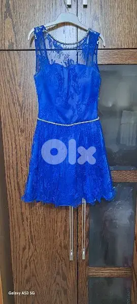 For Sale: Blue Short Dress - Formal Events, Size 38, Worn Only Once!