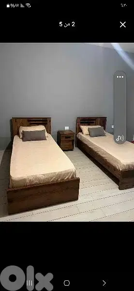 تختين مفرد 96 سم مع كمود وشفنيرة