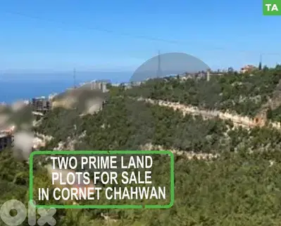 Two Prime Land Plots for Sale in Cornet Chahwan/قرنة شهوانREF#TA109635