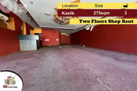 Kaslik 275m2 | Two Floors Shop | Rent | Ideal Investment | EH |