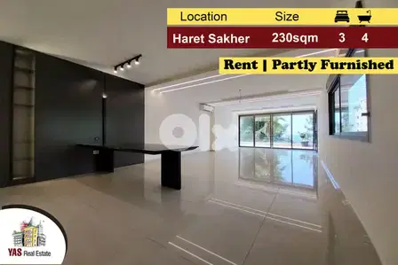 Haret Sakher 230m2 | 180m2 Terrace/Garden | Rent | Partly Furnished|IV