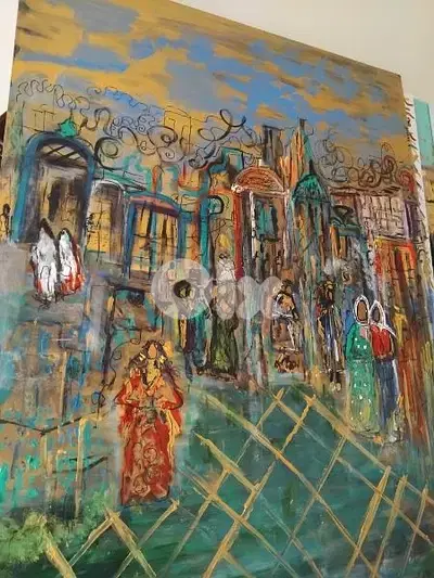 رسم  زيتي  على القماش يدويه