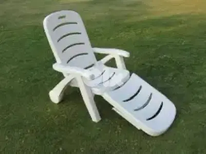 2 plastic arm chair + 1 plastic and fabric chair