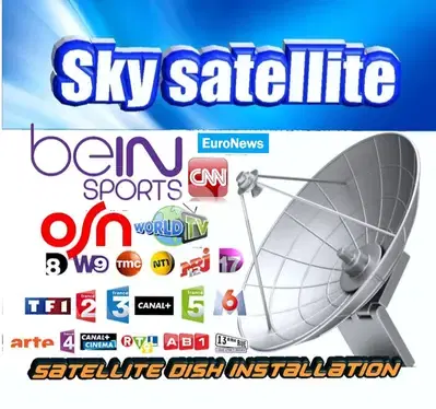 تركيب الدش الستلايت ساتلايت في لبنان القنوات اللبنانية SKY-SAT EUR-OV