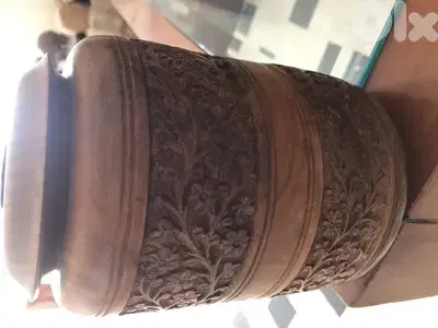 Sugar/coffee pot deep hand crafted wooden
