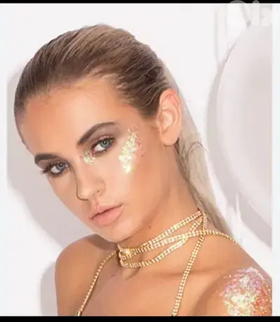 women's gold glitter tattoo