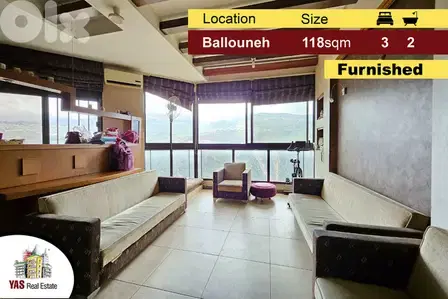 Ballouneh 118m2 | 55m2 Terrace | Furnished | Luxury | View | TO | Ballouneh 118m2 | 55m2 Terrace | Furnished | Luxury | View | TO |