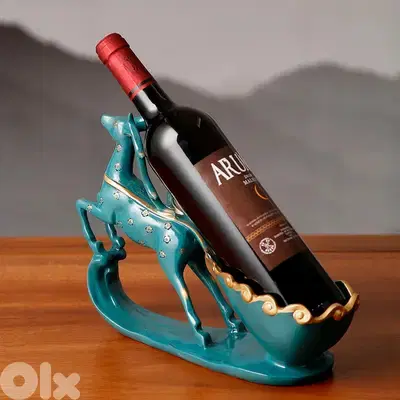 Graceful Deer Wine Rack – Elegant Floral Resin Bottle Holder