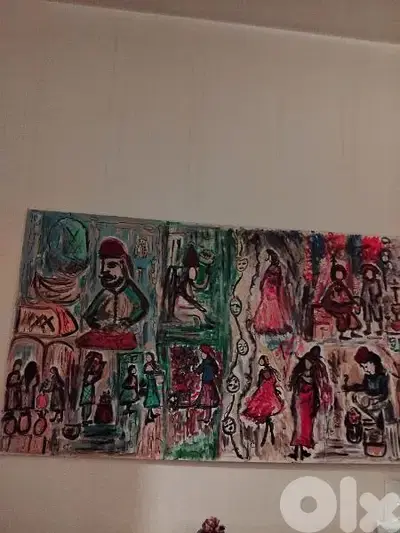 رسم زيتي على القماش يدويه