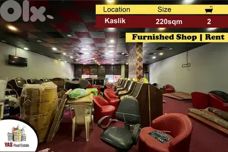 Kaslik 220m2 |Furnished Shop | Panoramic View | Perfect Investment |EH