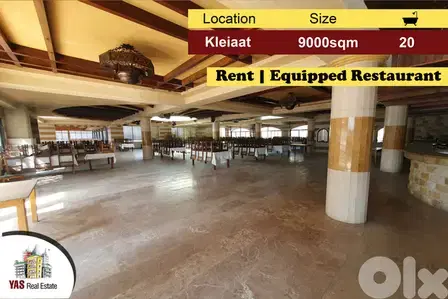 Kleiaat 9000m2 | Furnished & Equipped Restaurant | Rent | View | KH |