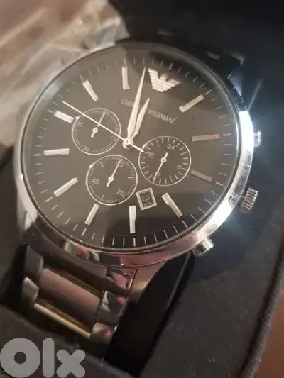 Genuine Emporio Armani Silver and Black watch
