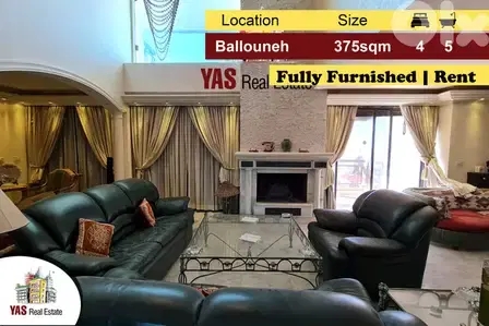 Ballouneh 375m2 Penthouse | Rent |Furnished | Luxury | View |Catch|KS