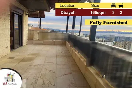 Dbayeh 165m2 | 100m2 Terrace | Furnished | Sea View | Catch | PA |